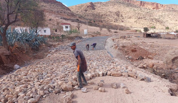 Travaux d&rsquo;aménagement des pistes au niveau de la Commune de Labsara à Oujda