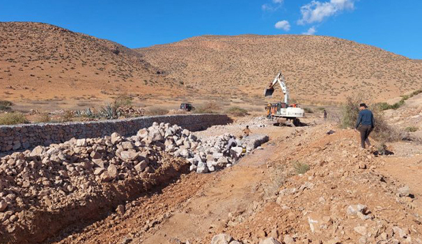 Travaux de protection du col Ain Sfa (préfecture Oujda Angad)